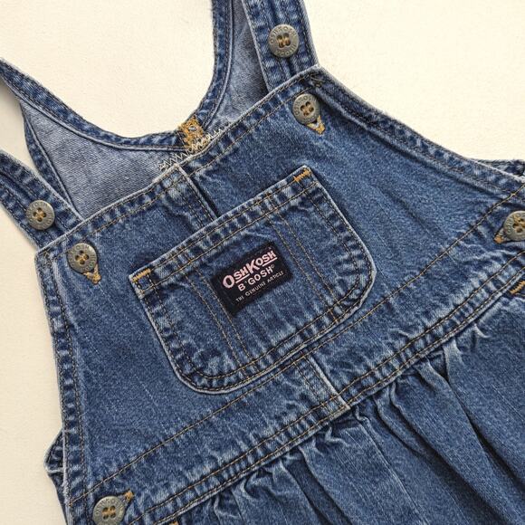 Vintage Oshkosh Bgosh Overalls Girls Size 24m Denim - Picture 2 of 5
